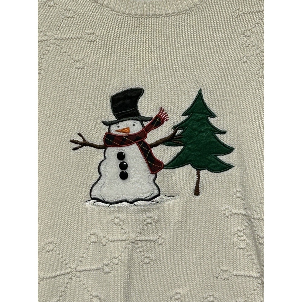 Vintage Cabela White Crew Neck Sweater Festive Snowman Sz XL Christmas Ugly G113 - Picture 2 of 10